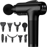 Masajeador profundo eléctrico, alta intensidad, 9 accesorios, modelo.