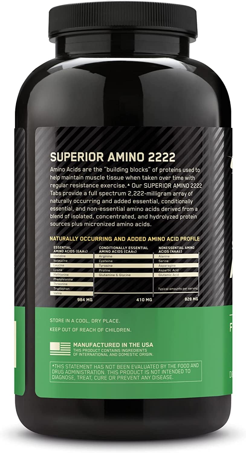 Aminoácidos Esenciales Optimum Nutrition Superior 2222 Tablets
