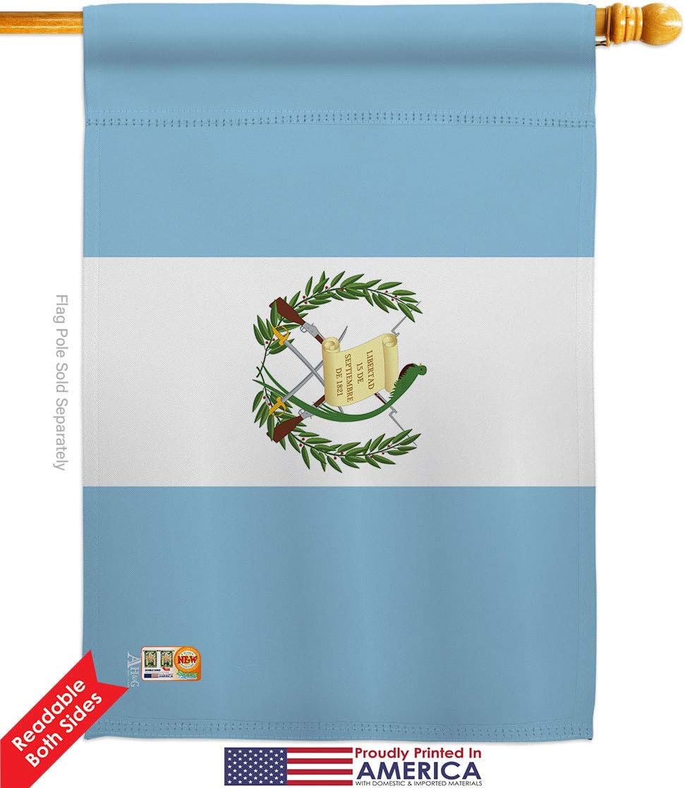 Guatemala - Kit de banderas para casa de jardín, nacionalidad regional, nacionalidad internacional, país, área particular, pequeña decorativa para regalo, pancarta de doble cara, fabricada en Estados Unidos, 28 x 40 pulgadas