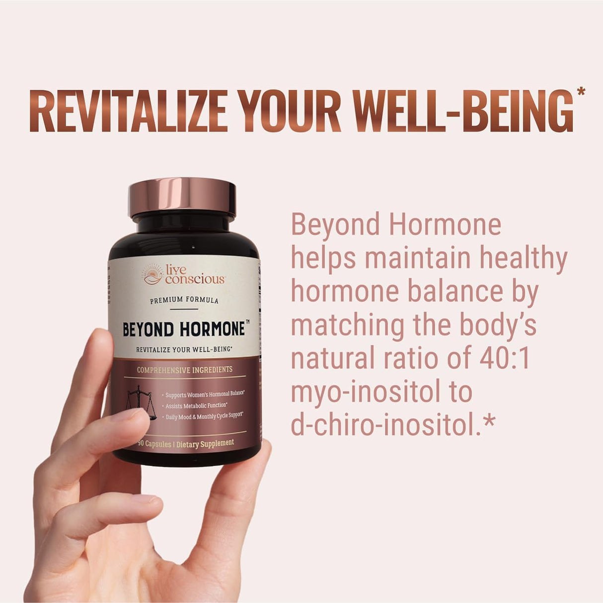 Suplemento Hormona Holistic mio-inositol y D-quiro-inositol