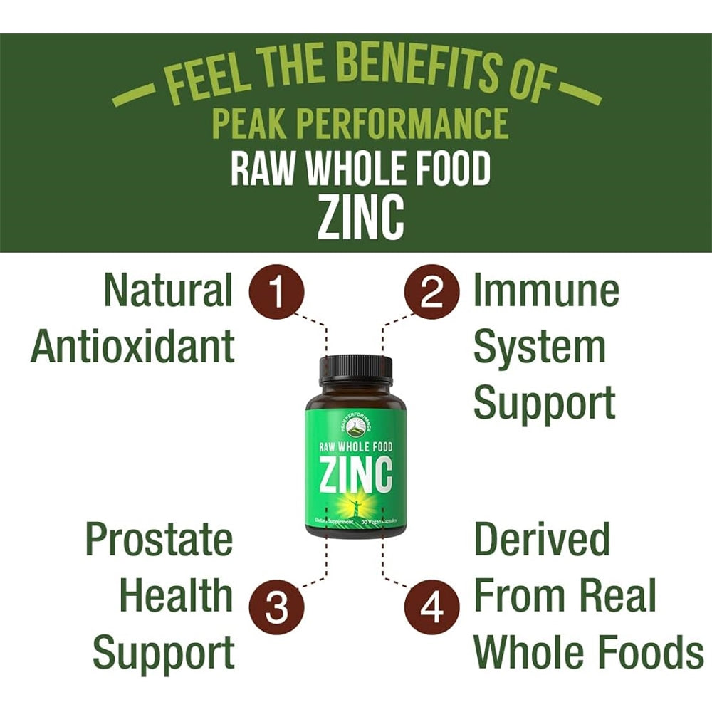Suplemento de zinc vegano con vitamina C  hombres mujeres