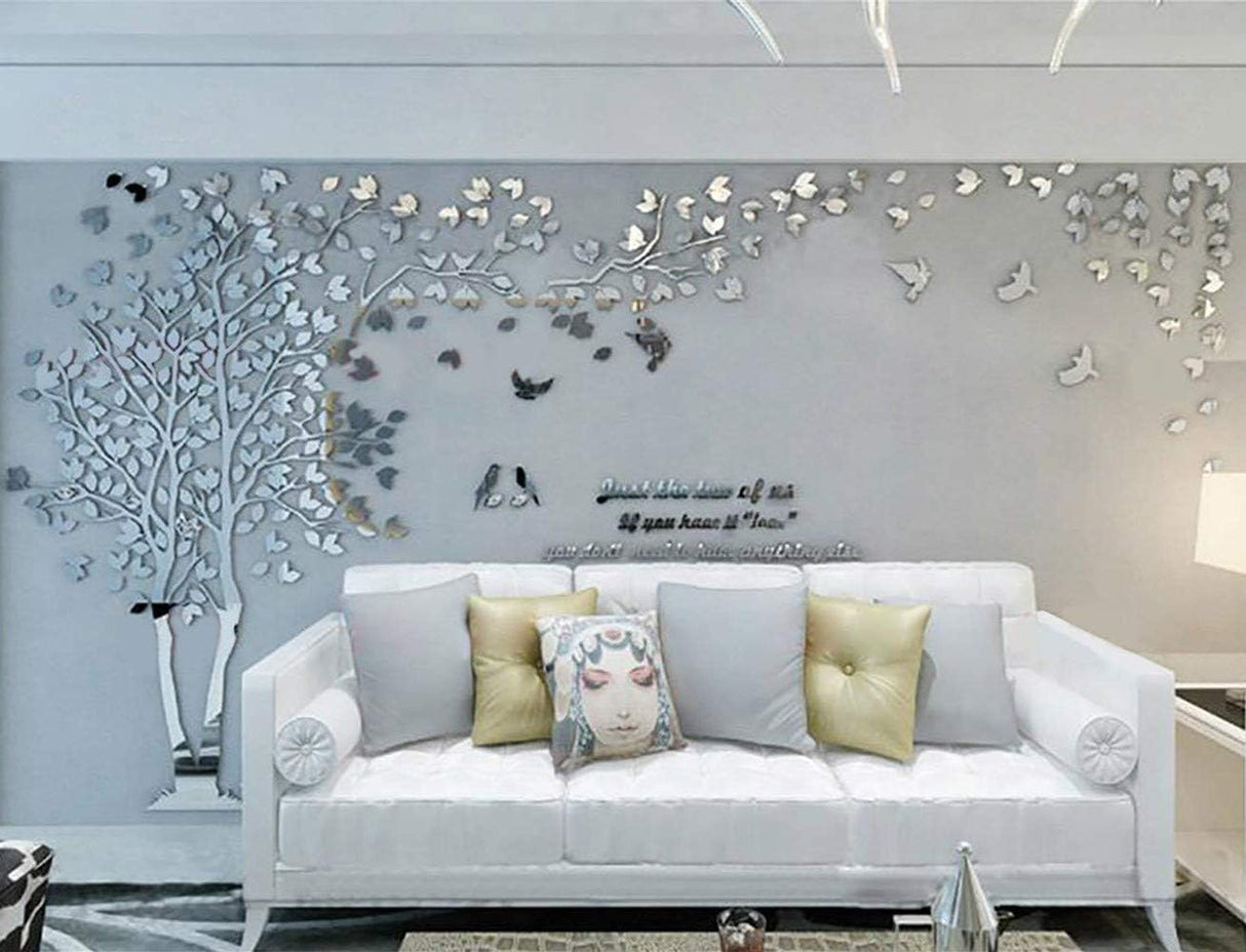 Vinilos 3D de Árbol y Aves - Decoración para Pared M-98X51in