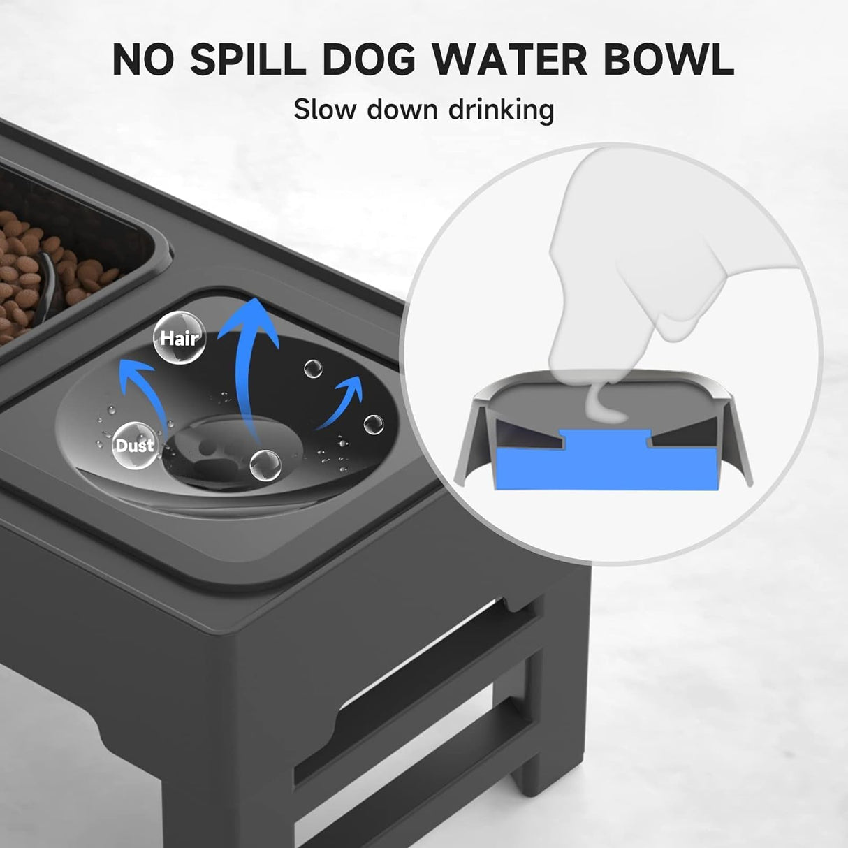 Comedero Elevado ELS para Perros, Ajustable, Acero Inoxidable