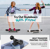 Patineta completa para principiantes, 31"x8", 7 capas, doble kick