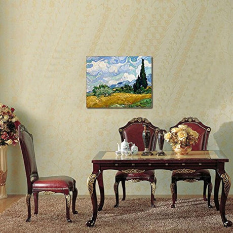 Wieco Art - Cuadro de campo de trigo con pinturas al óleo