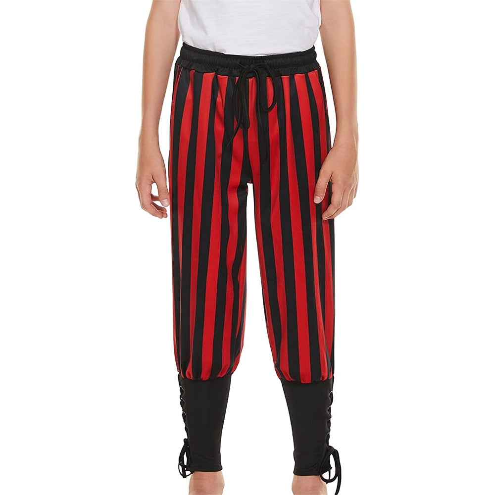 Pantalón estilo pirata gótico a rayas rojo talla 8 -10T