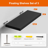 Estantes Flotantes Pared, Juego de 3, 16 para Decoración