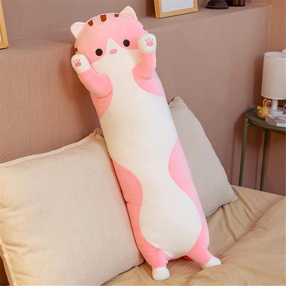 Peluche Adorable almohada con diseño de gato de caricaturas