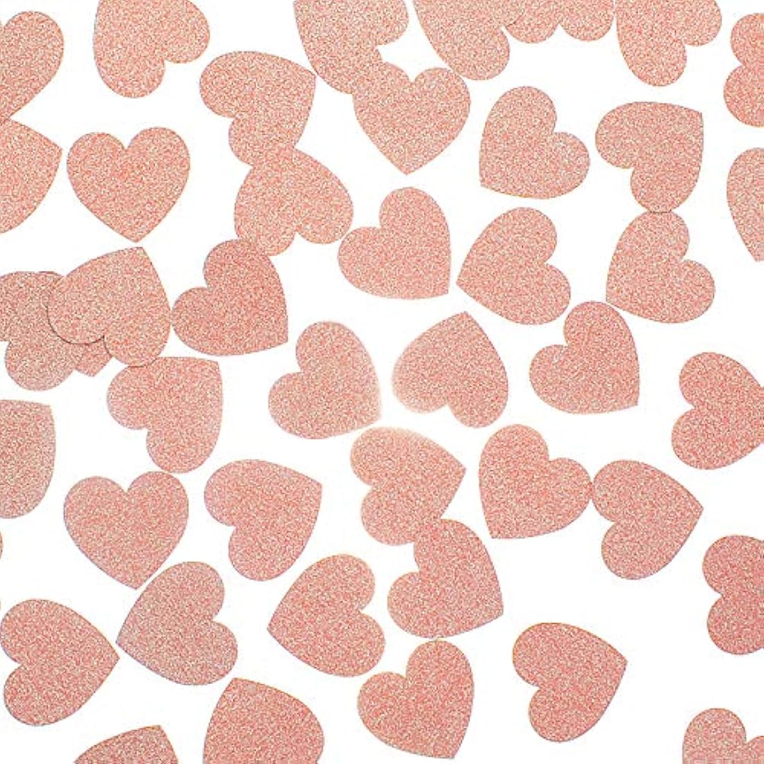 Confeti de papel con purpurina en forma de corazón