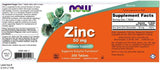 Suplementos NOW, Zinc 50 mg, 250 tabletas, Pack de 1