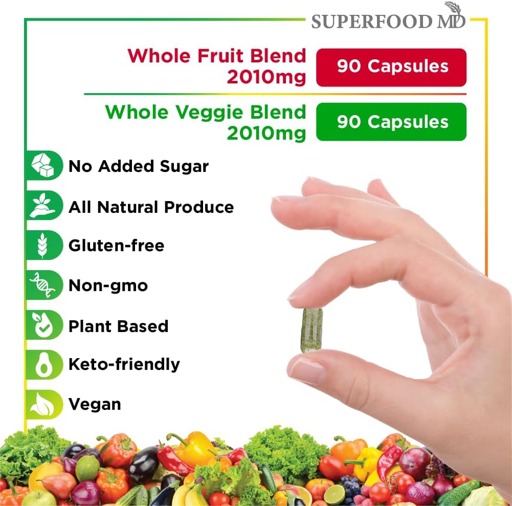Suplemento de frutas y verduras 90 frutas y 90 cápsulas