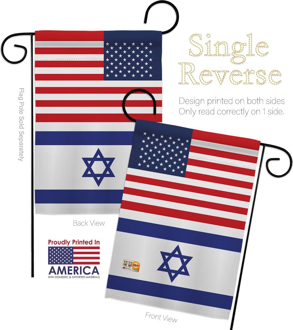 Nacionalidad Israel Estados Unidos Amistad Jardín Bandera Regional Nación Internacional Mundo País Particular Área Pequeña Decoración Regalo Patio Casa Banner Hecho en Estados Unidos 13 X 18.5