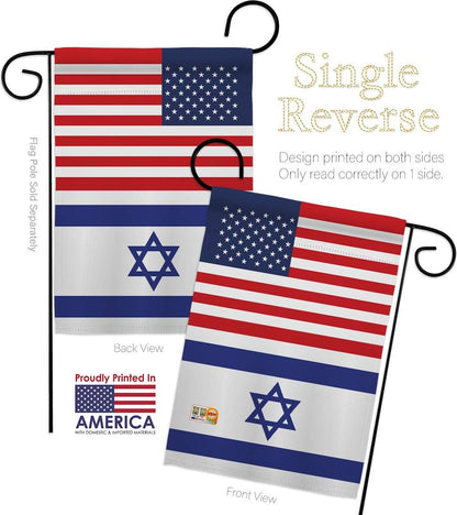 Nacionalidad Israel Estados Unidos Amistad Jardín Bandera Regional Nación Internacional Mundo País Particular Área Pequeña Decoración Regalo Patio Casa Banner Hecho en Estados Unidos 13 X 18.5