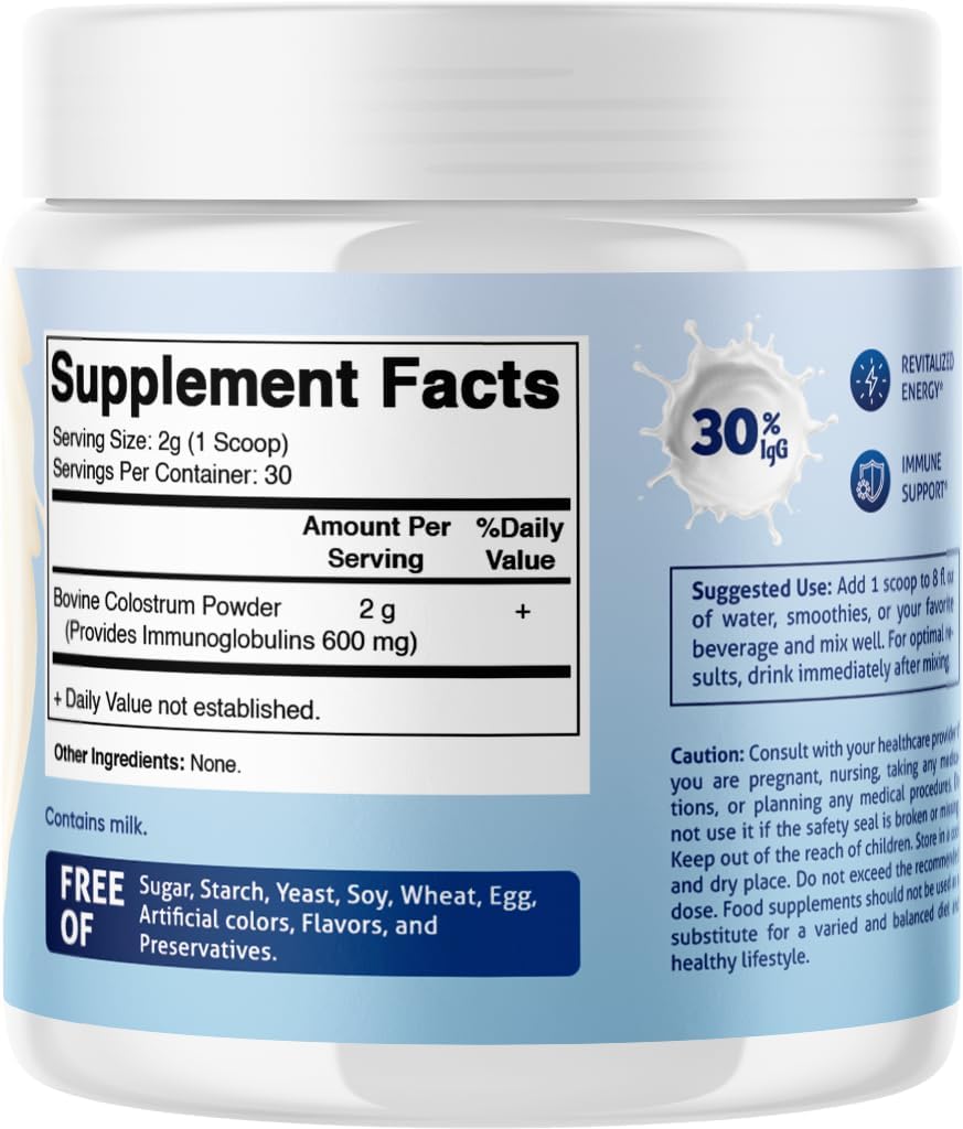 Colostro Bovino Vitamatic - Salud Digestiva y Recuperación 30 Serv.