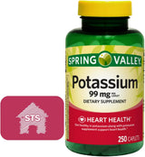 cápsulas para función cardíaca Spring Valley Potasio 99 mg