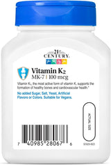 Vitamin K2 (MK-7) 100 mg Cápsulas Vegetarianas 110 pzas