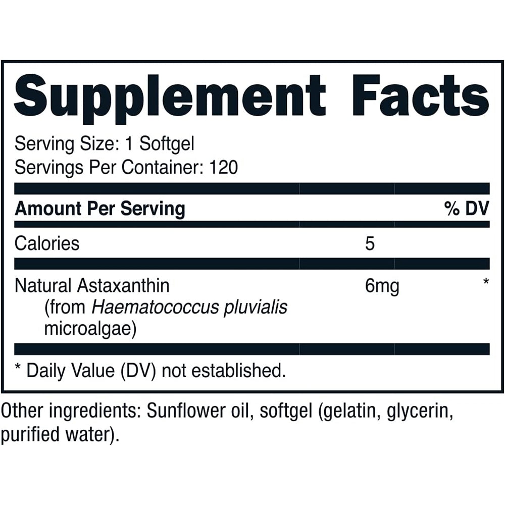 Suplementos Alimenticios  Astaxantina Sin gluten y sin OGM