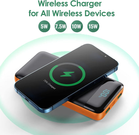 Cargador portátil inalámbrico 30800mAh 15W inteligente USB C