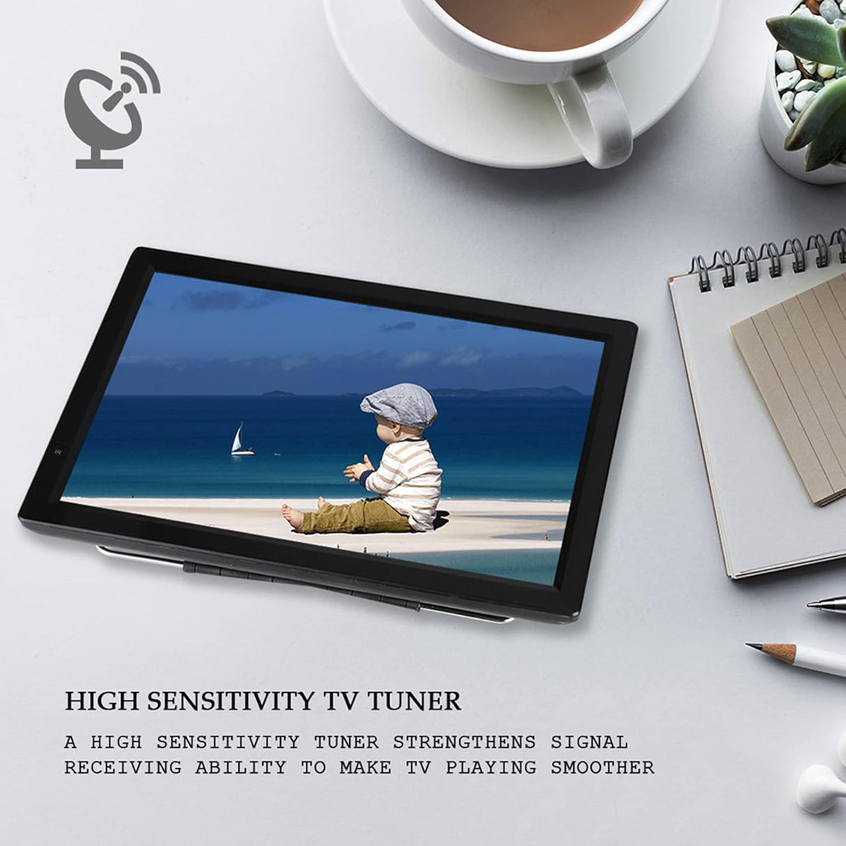 Televisor portátil Yoidesu 14” con sintonizador ATSC y batería