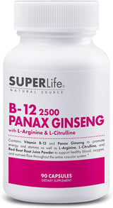 Vitamina B-12 2500 Panax Ginseng con L-Arginina potenciador