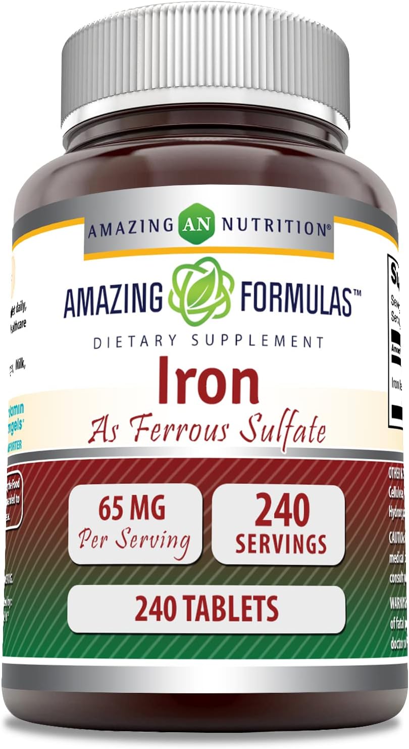 Suplemento Hierro como sulfato ferroso 65 mg 240 tabletas