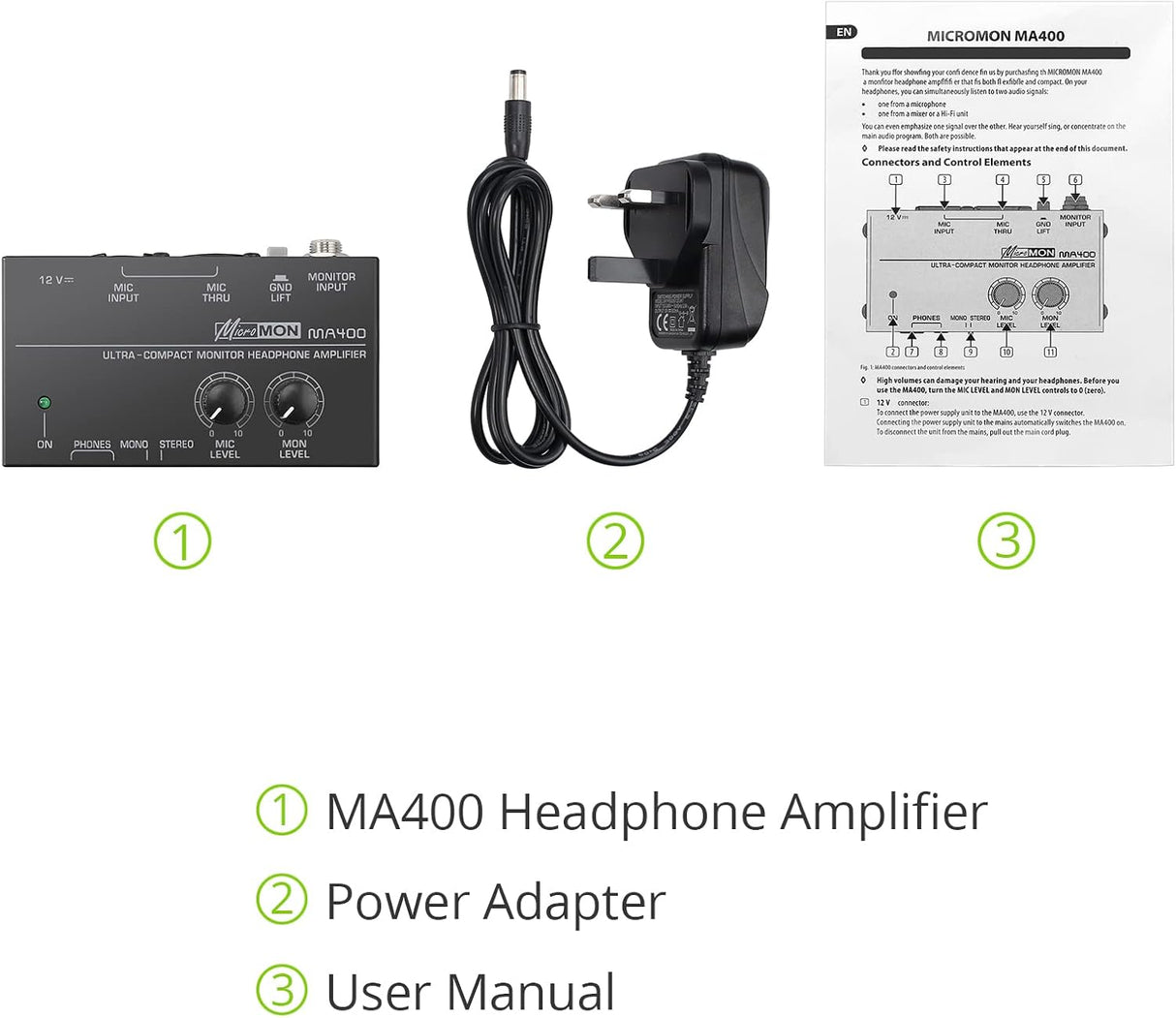 Amplificador de auriculares MA400 con salidas XLR y volumen