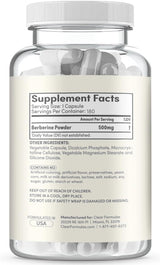 Suplemento de Berberina 500mg - 180 Cápsulas Vegetales