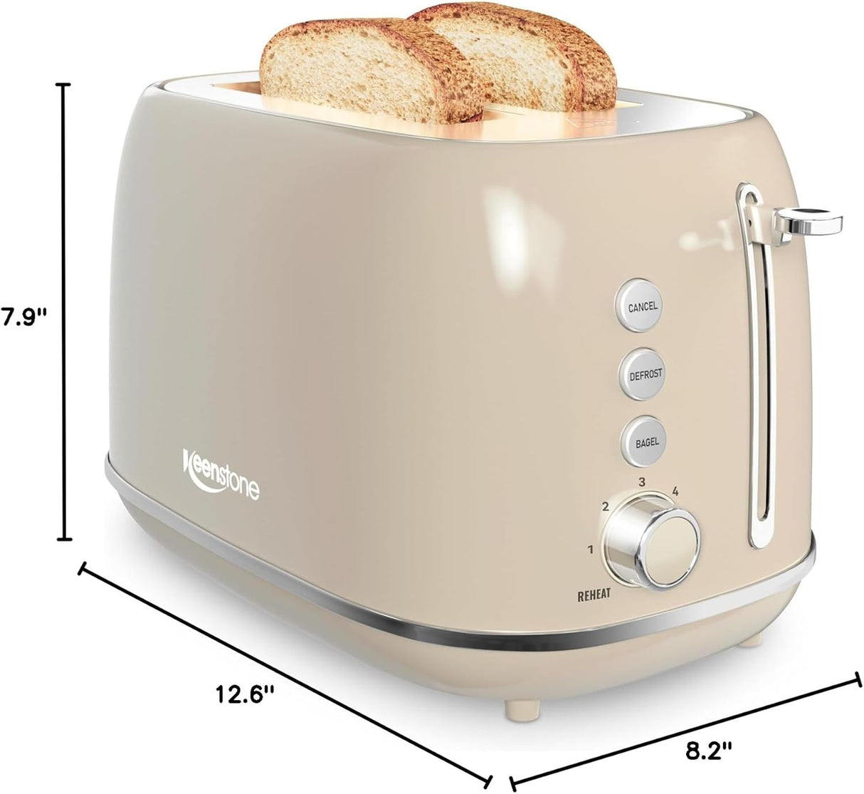 Tostadora de Acero Inoxidable Retro, 6 Niveles, Modelo Tauge