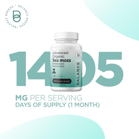 Suplemento de Musgo de Irlanda, Búlderwrack y Bardana 1405mg