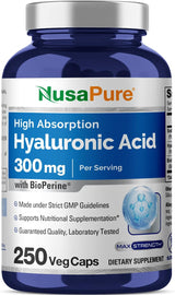 NusaPure Ácido hialurónico 200 mg 180 cápsulas vegetales