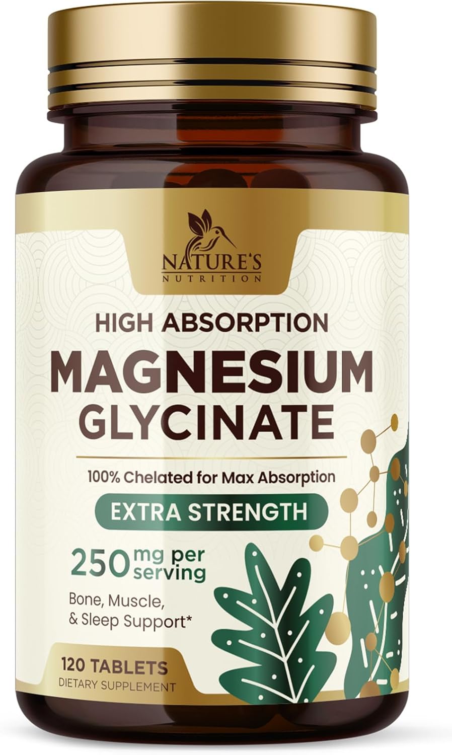 Magnesio Glicinato Suplemento para Corazón y Sueño - 120 cápsulas