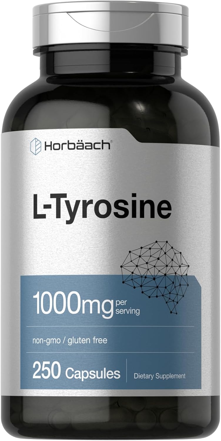 Suplemento L-Tirosina Horbaach | 1000mg | 250 Cápsulas