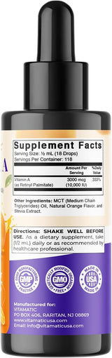 Vitamatic Vitamin A Líquido Sin Azúcar 10,000 IU 2 oz