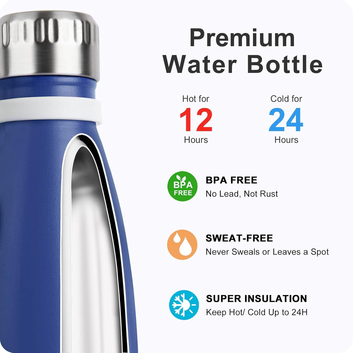 Botella de Agua de Acero Inoxidable para Niños - 12 oz - Reusable