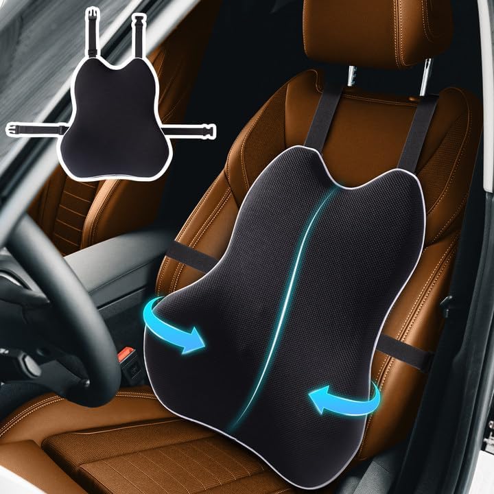 Cojín Lumbar para Auto y Oficina, Espuma Viscoelástica, 3D