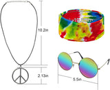 Disfraz Hippie Unisex, Accesorios 60s y 70s, Fiesta Temática