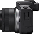 Canon Cámara de vlogging sin espejo EOS R50 (negro) con RF-S18-1.772 in F4.5-6.3 es lente STM, 24.2 MP, video 4K, detección y seguimiento de sujetos, compacta, conexión de teléfono inteligente, creador de contenido