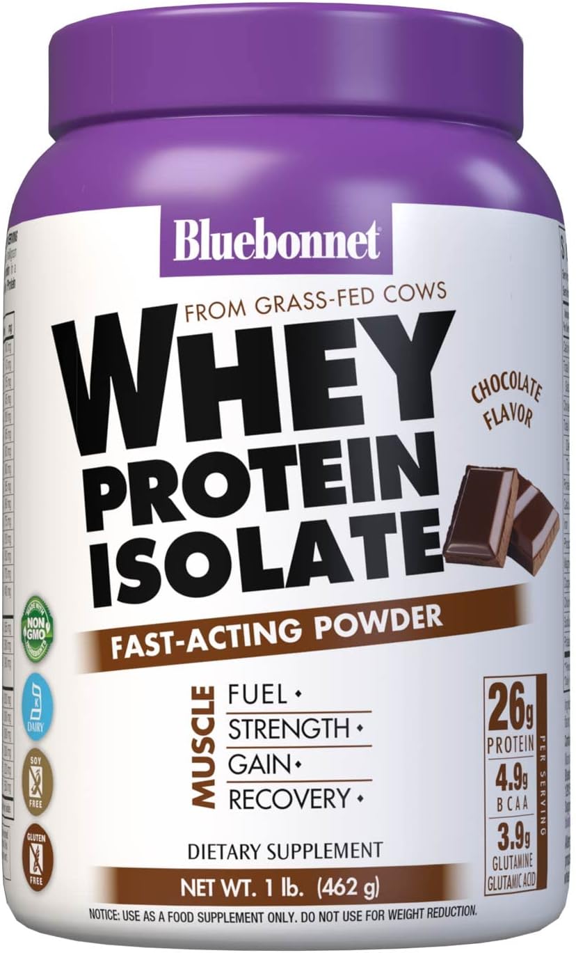 Proteína de Suero Aislada Bluebonnet, 26g, Sin Azúcar, 1lb