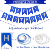Decoración Cumpleaños Azul con Globos y Cintas para Hombres y Niños