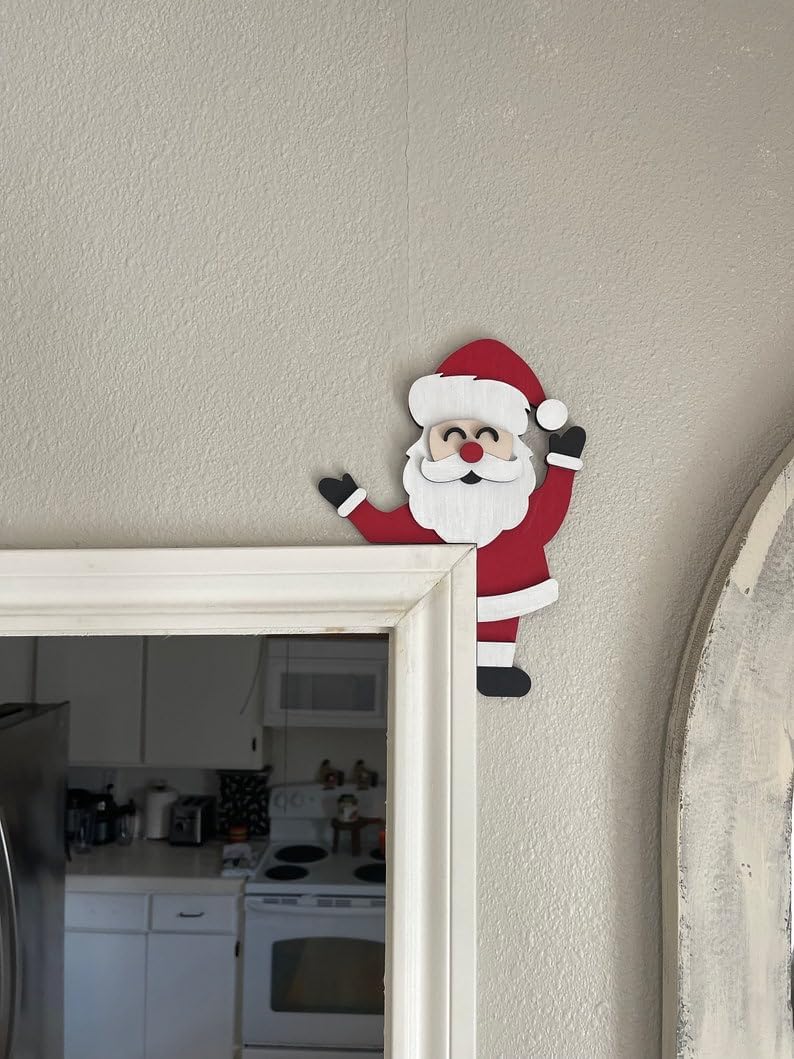 Adorno Navideño Puerta Santa Claus, Decoración Divertida, Modelo 2