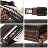 Cartera con cremallera para hombre bloqueo RFID MING CLAN
