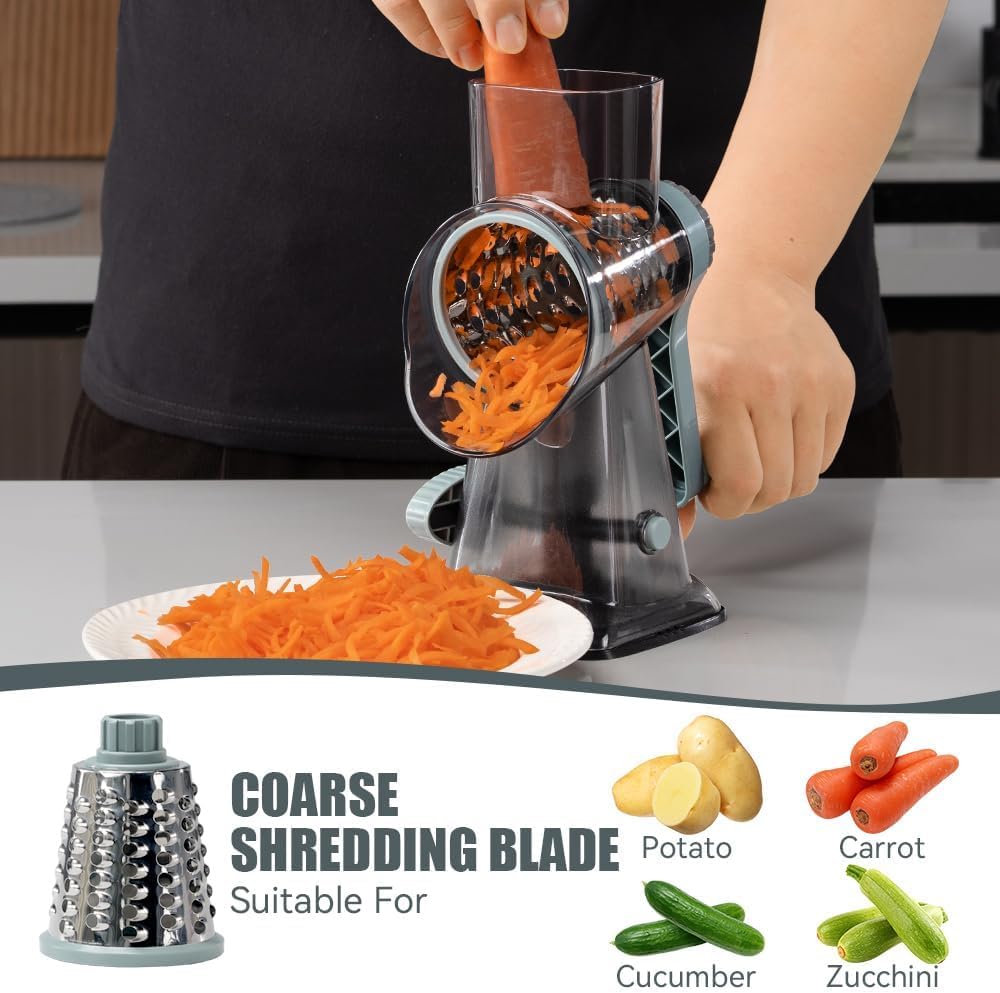 Keouke Rallador de Queso Manual con 3 Cuchillas Modelo GK