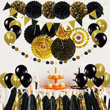 Decoraciones en negro y dorado,para fiesta. Marca Pyle