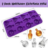 Moldes de Chocolate Halloween 3D, Silicona, 2 Piezas, Gummy
