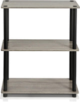Estante Display Furinno Turn-N-Tube, 3 Niveles, Roble Gris