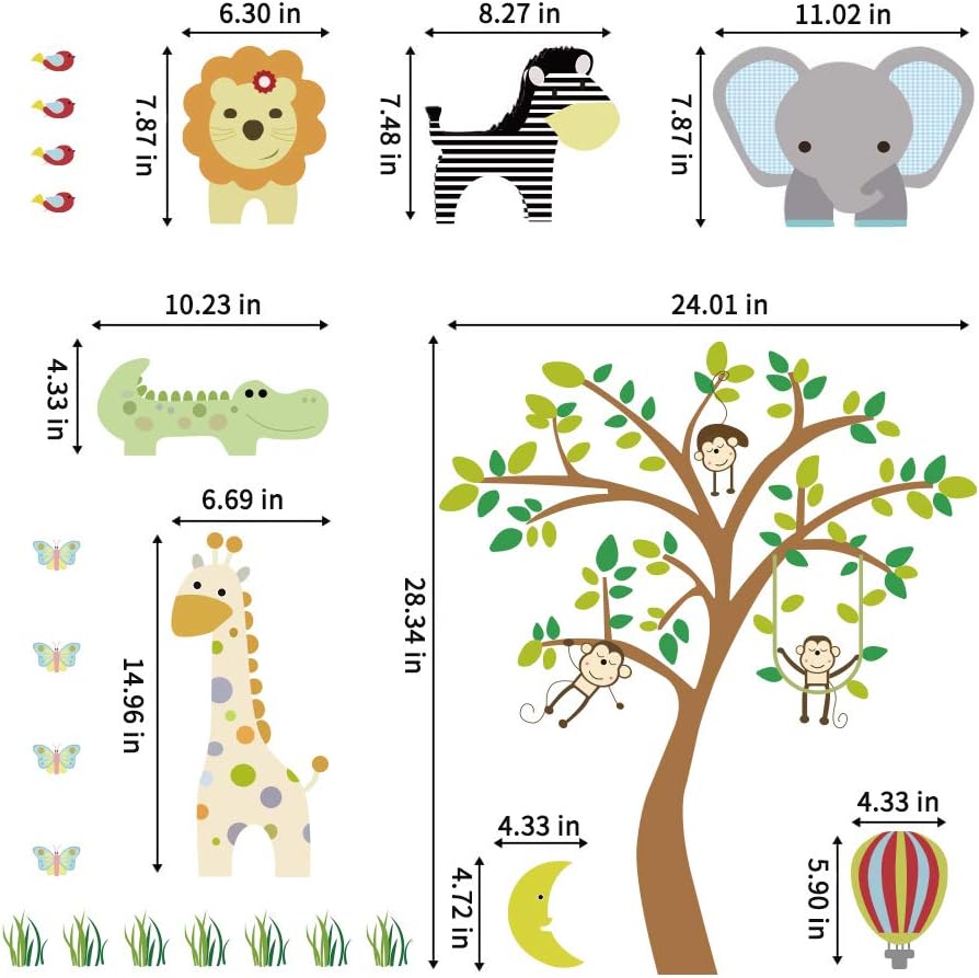 Pegatinas de Pared Animales Jungle - Supzone, Decoración