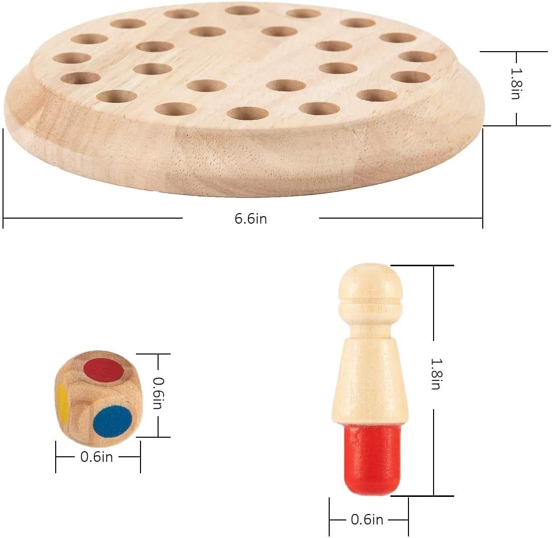Juego de Memoria de Madera, Juguete Educativo Montessori, 3+ Años