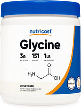 Suplemento Nutricost Polvo de glicina de 1 libra, sin OMG