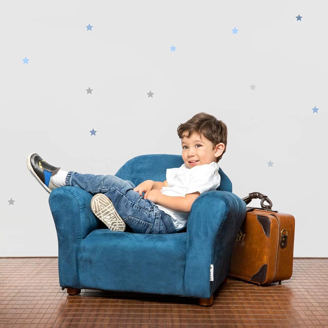 Keet Silla de felpa para niños, 2-5 años, azul marino