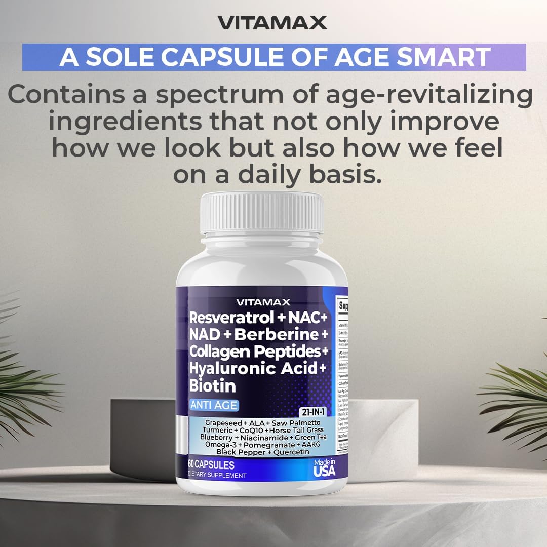 Suplemento Resveratrol NAD+ Berberina ácido hialurónico